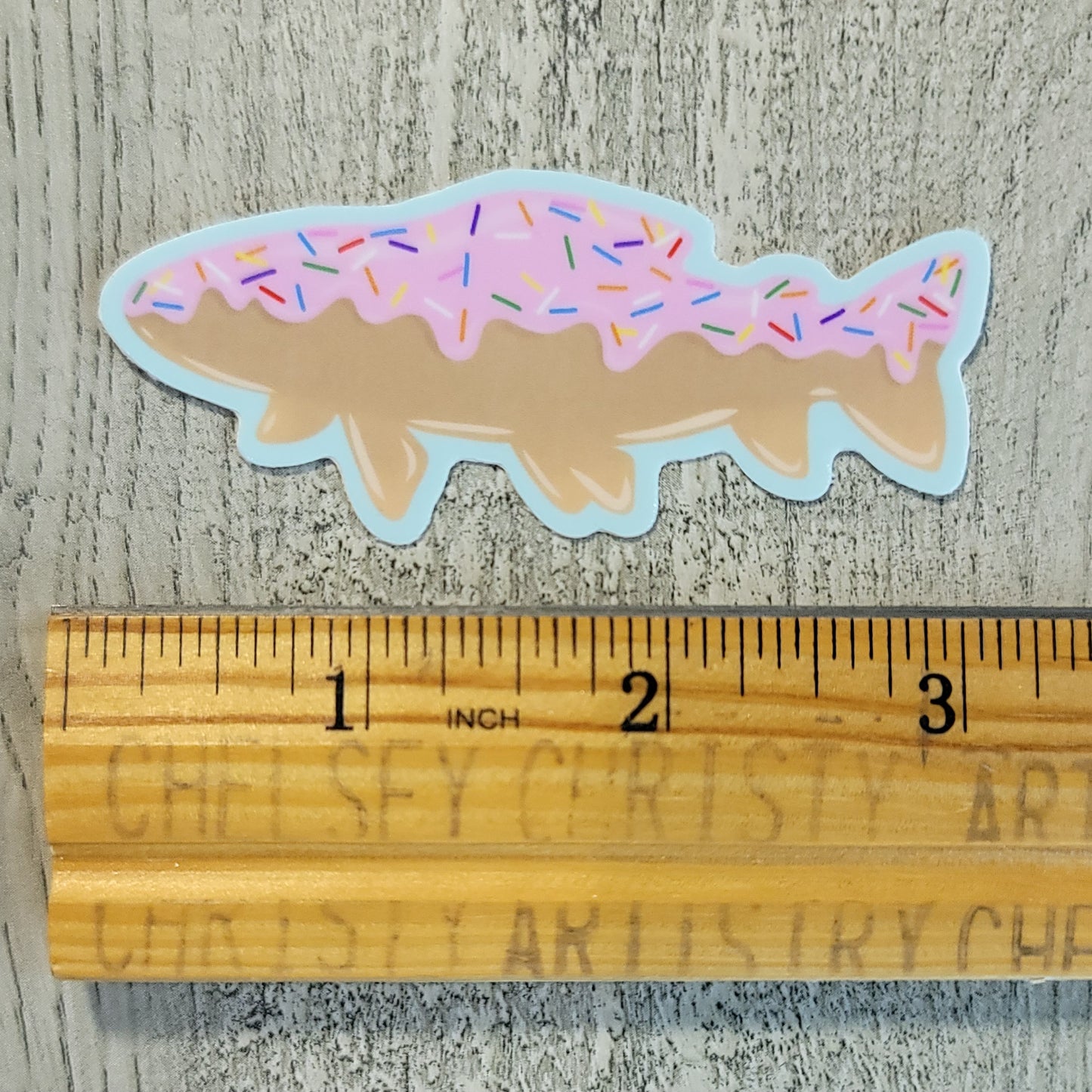 Pink Donut Trout Sticker
