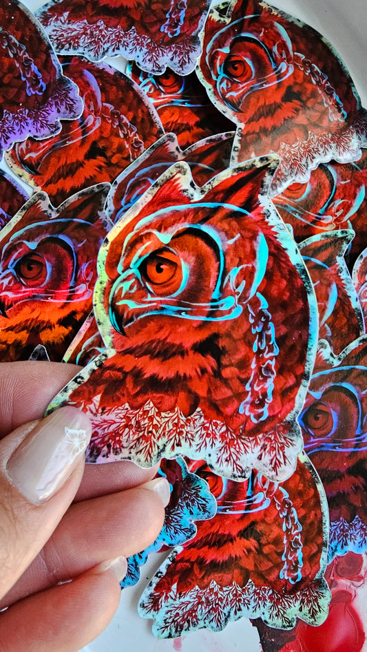 Holographic Owl Sticker